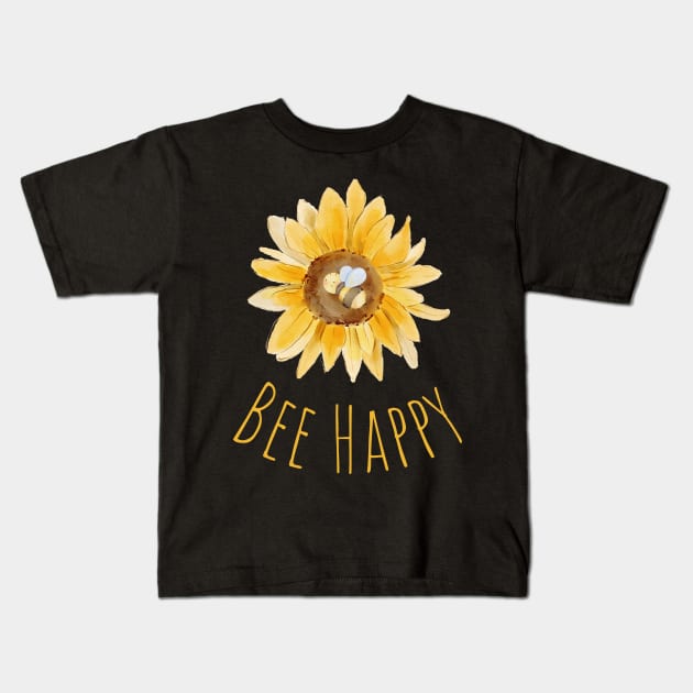 Bee Happy Kids T-Shirt by Tee's Tees